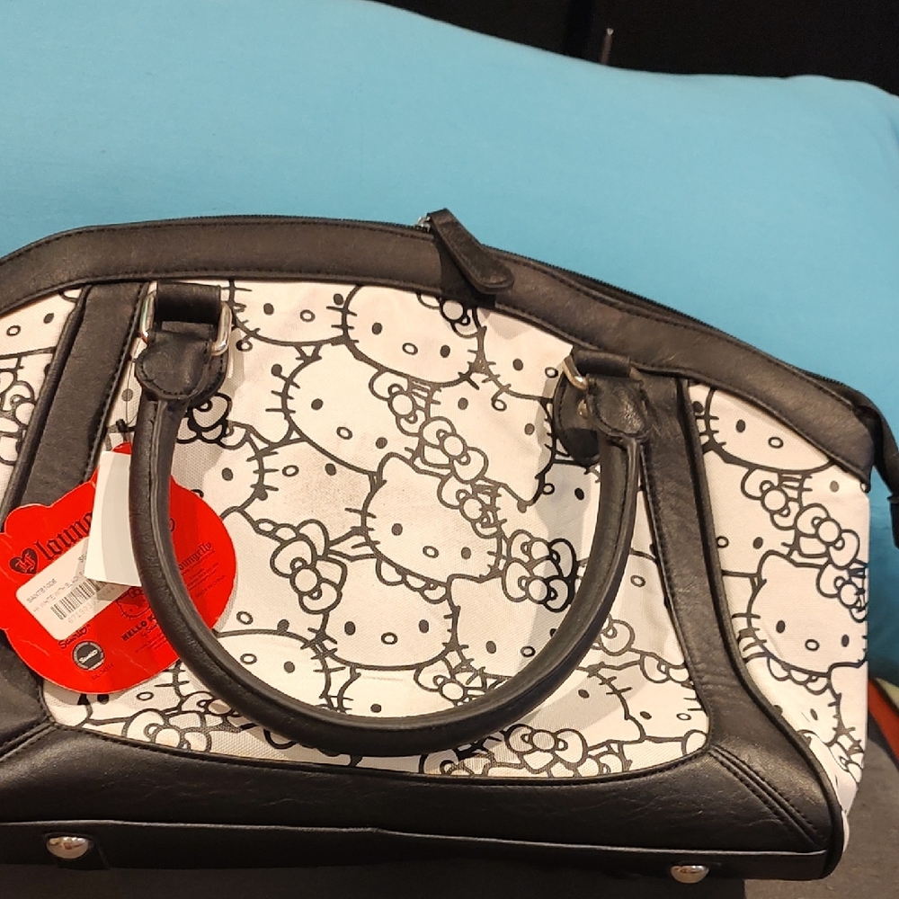 Hello Kitty Black and White Satchel with Iconic Design